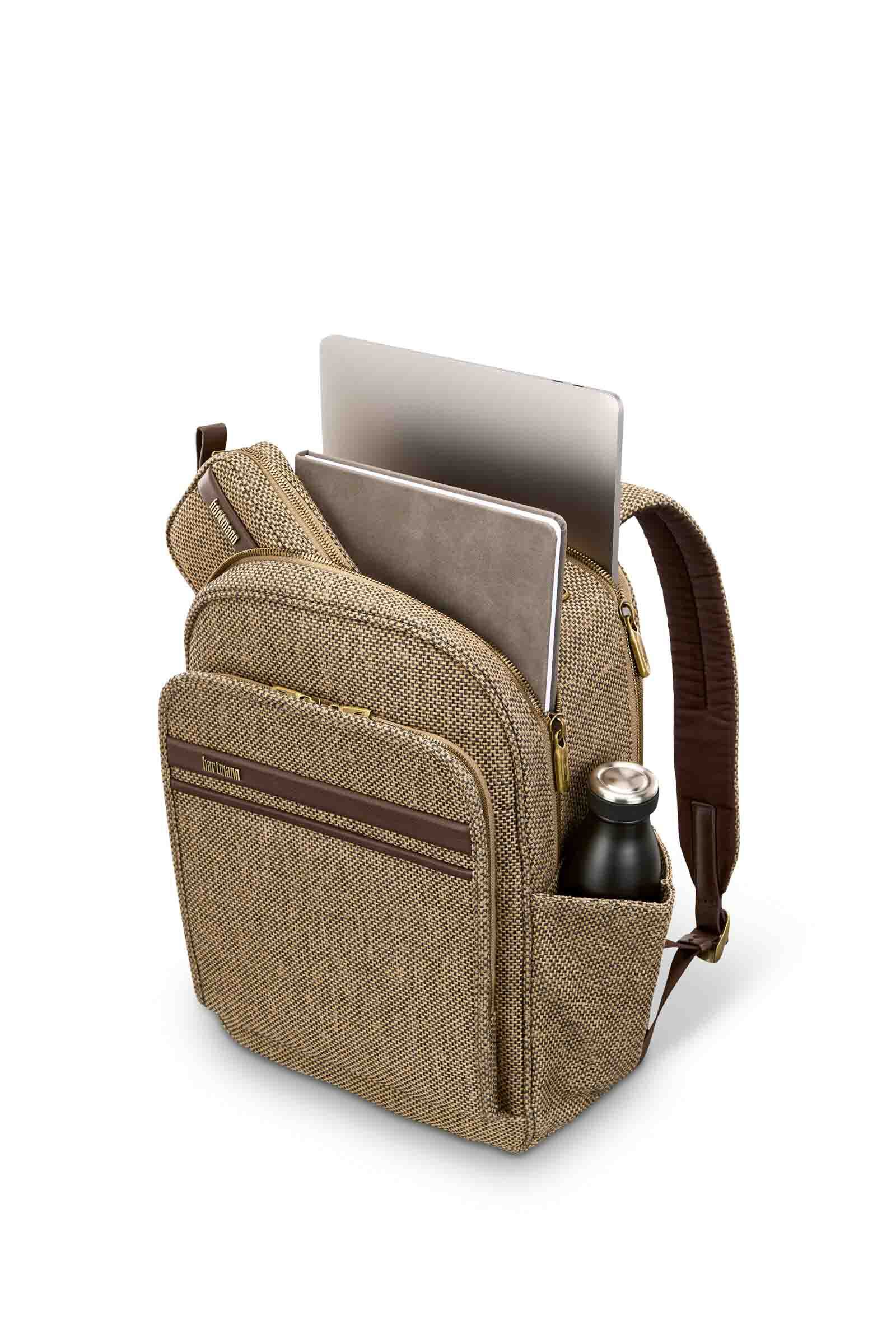 ハートマン ツイード トラベルバックパック ツイード/ナチュラルレザー