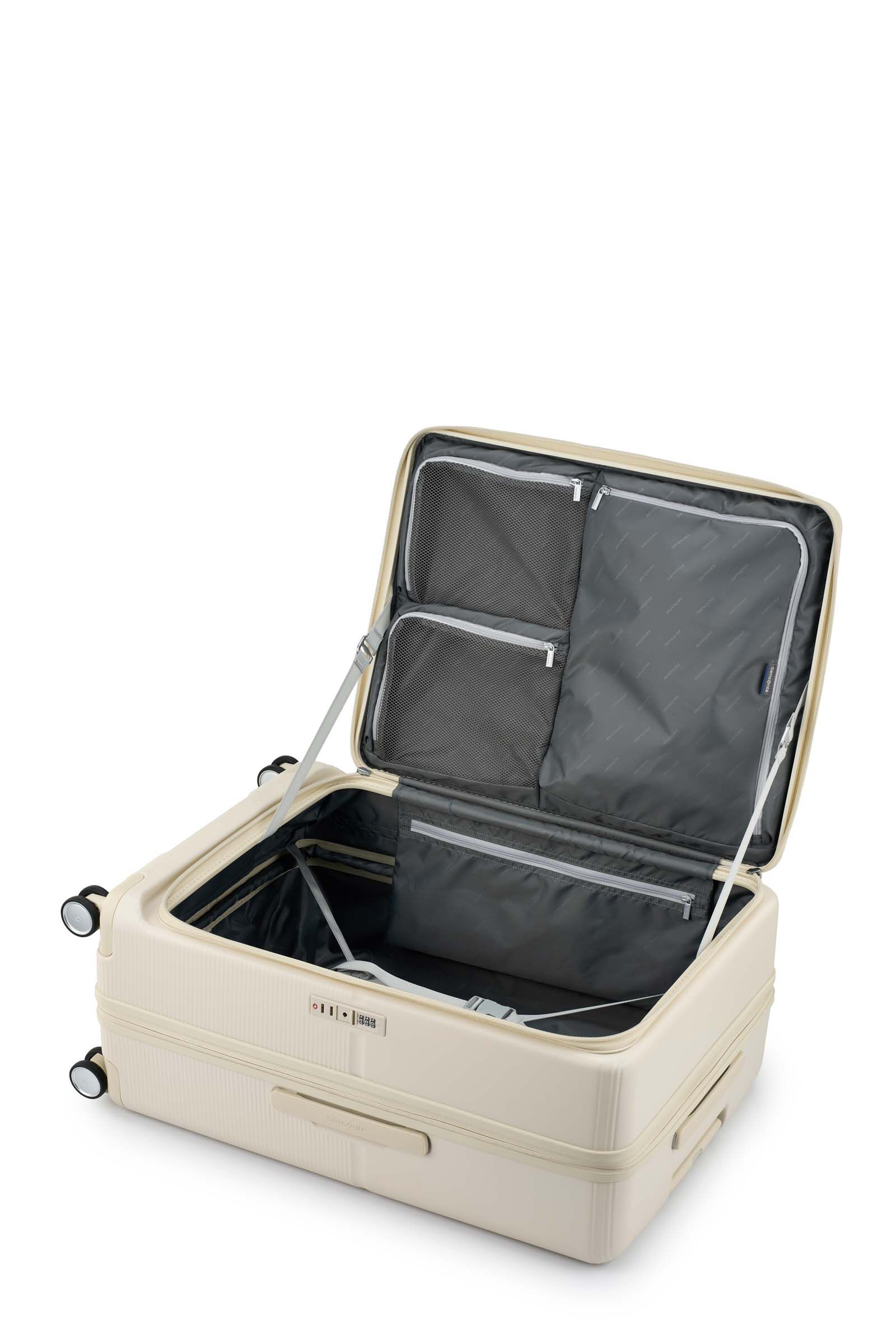 未使用 Samsonite フラットフォーム スピナー75 スーツケース フラットフォーム スピナー75 エキスパンダブル アイボリー