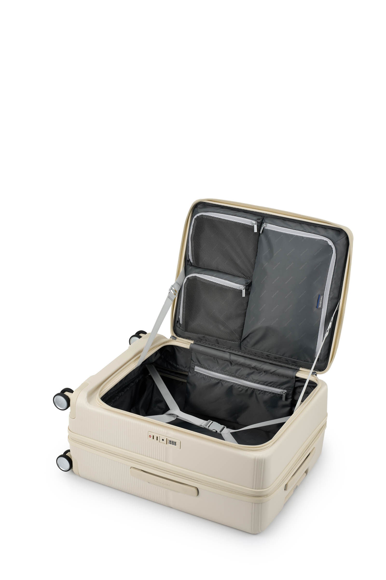 【新品】Samsonite スーツケース FLATFORM スピナー66 EXP フラットフォーム スピナー66 エキスパンダブル アイボリー
